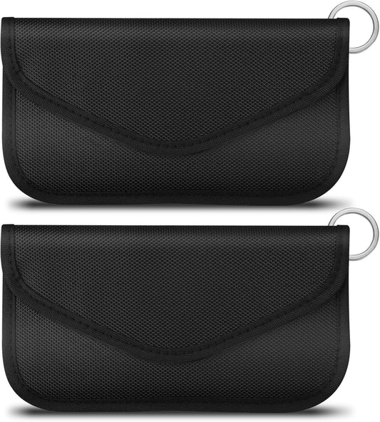 Faraday Bag 2 Pack of RFID Signal Blocking Bag Shielding Pouch Wallet and Credit Card Case for Cell Phone Privacy Protection and Car Key FOB