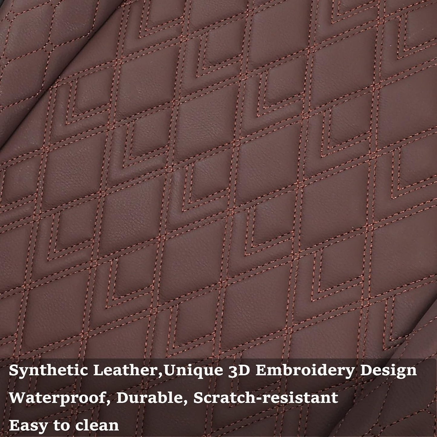 JOJOBAY Car Seat Covers for Dodge Ram 2 Pcs Front,Fit Ram 2009-2025 1500/2500/3500 Pick-up Truck,Crew,Regular,Quad,Mega Cab,Waterproof Leather Seat Covers Protectors（2PCS Front,Black-Brown）