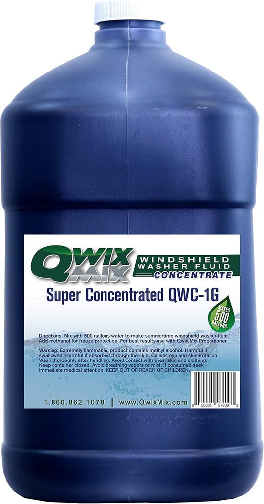 Windshield Washer Fluid Concentrate, 1 Gallon Makes 500 Gallons - 100% Biodegradable Grime & Dirt Remover, Superior Commercial Grade Glass Cleaner, Single…