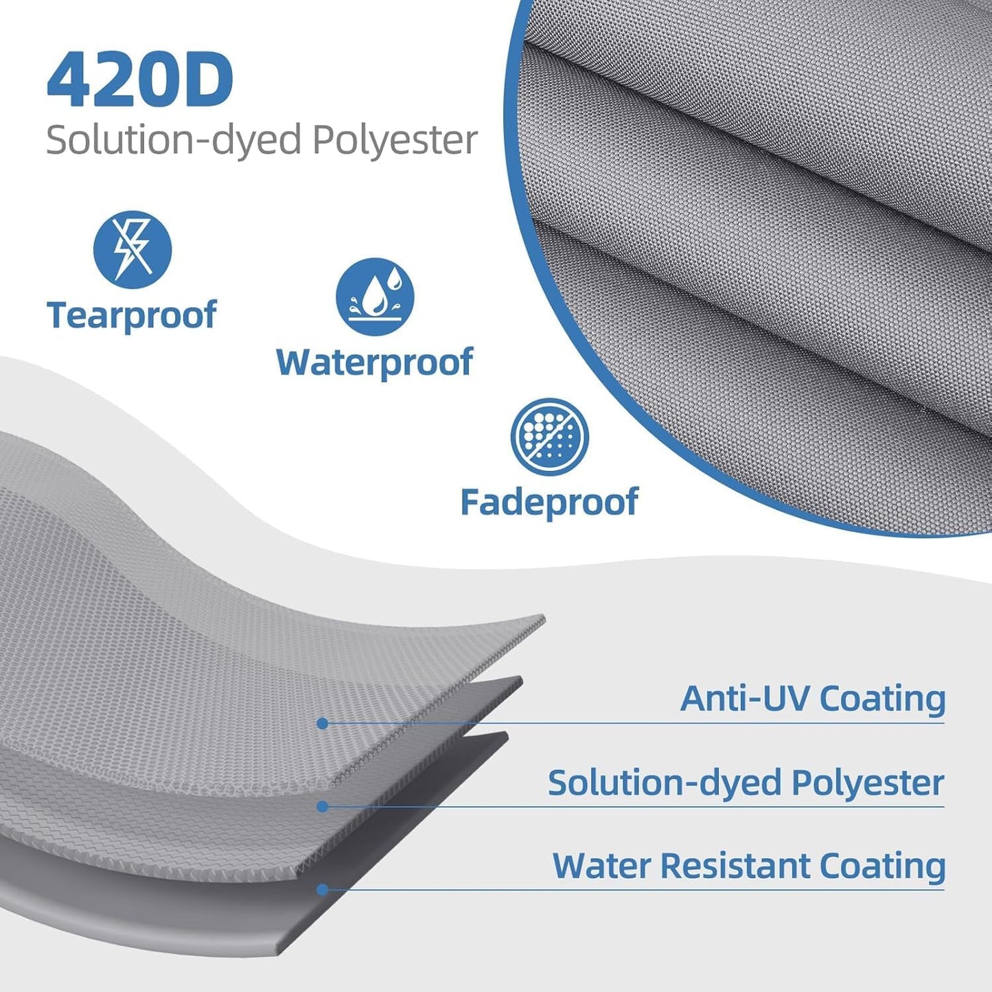 UTV Cover, Waterproof Side by Side Cover,2-3 Seaters Outdoor Storage Cover with Windproof Straps Compatible with Polaris, RZR, Honda, Can-Am, Yamaha 134" x70" x 75"