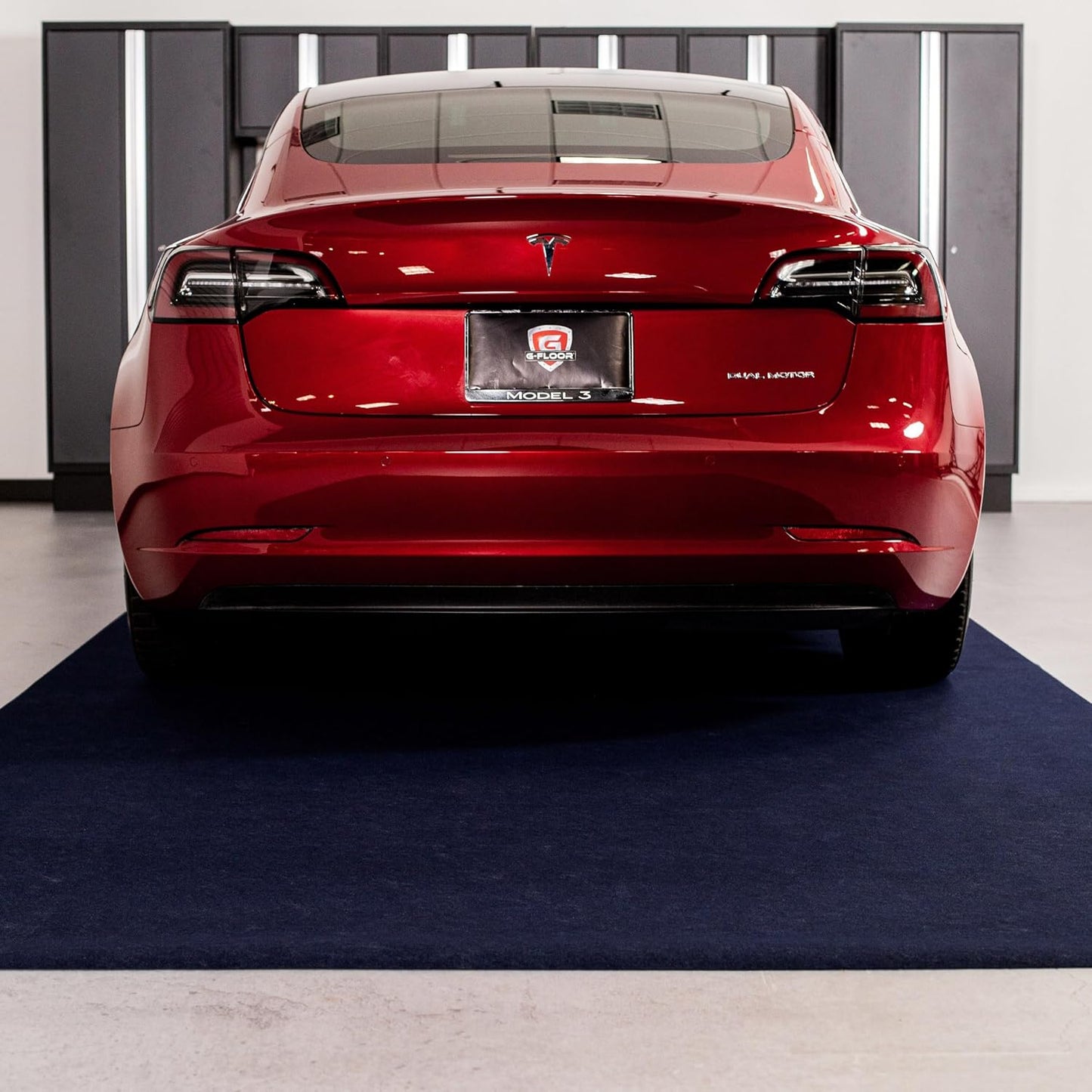 G-Floor Drip & Dry Absorbent (7'6" x 22', Blue) Floor Mat with Waterproof Vinyl Backing for Protecting Your Garage Floor - Just Unroll to Install!