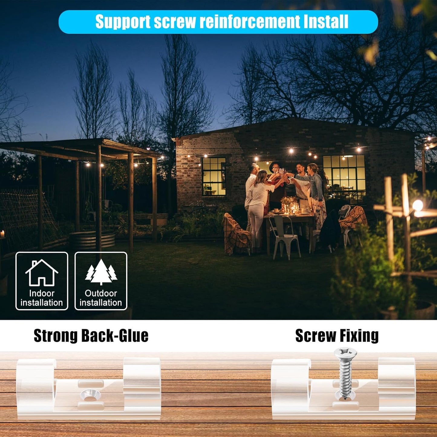 XHF 50pcs Medium Self Adhesive Cable Clips Clear,Wire Clips Cable Management Wire Organizer Cord Holder for Under Desk, Car, Wall, TV PC Ethernet Cable