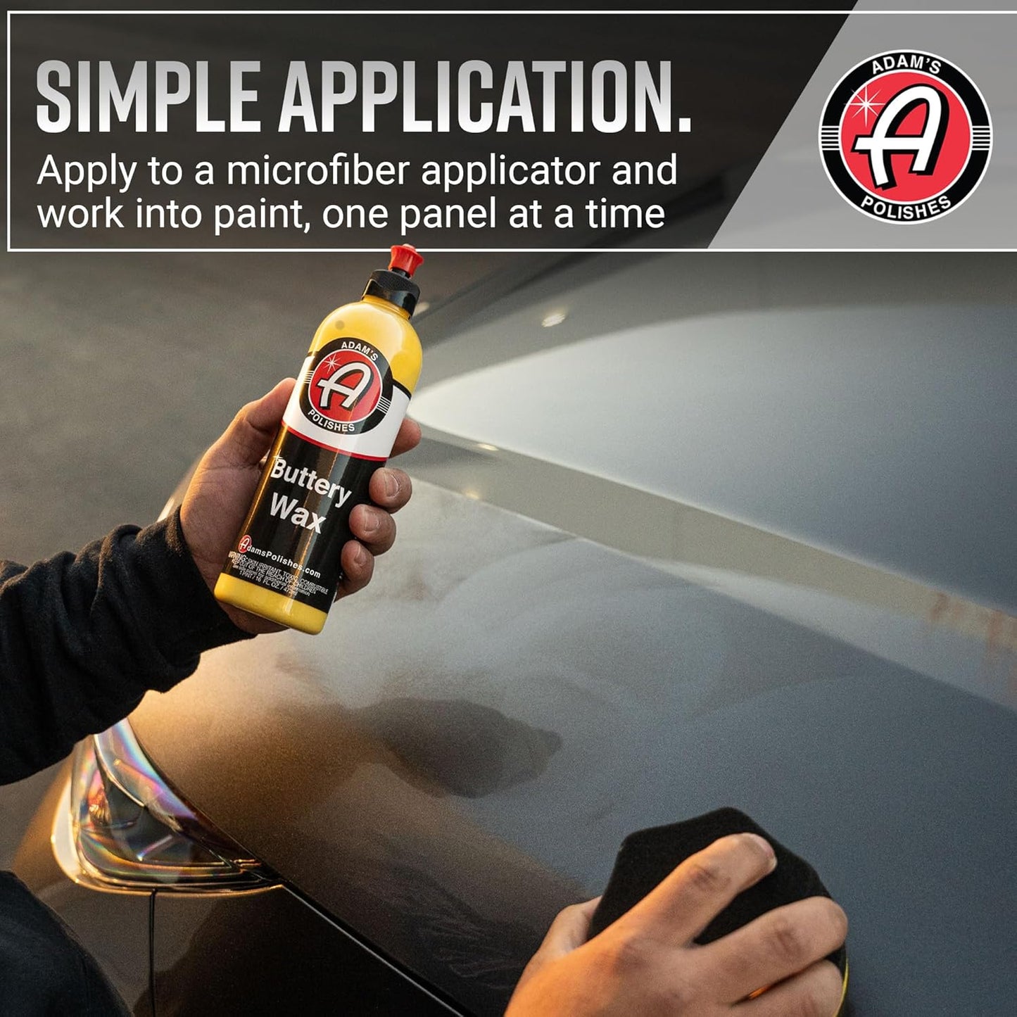 Adam's Buttery Car Wax Kit - Pure Carnauba Wax For Car Detailing Liquid Wet Wax After Car Wash For Shine, Gloss, & Paint Protection - Use W/ Car Cleaning Kit On Car, Boat RV & Motorcycle