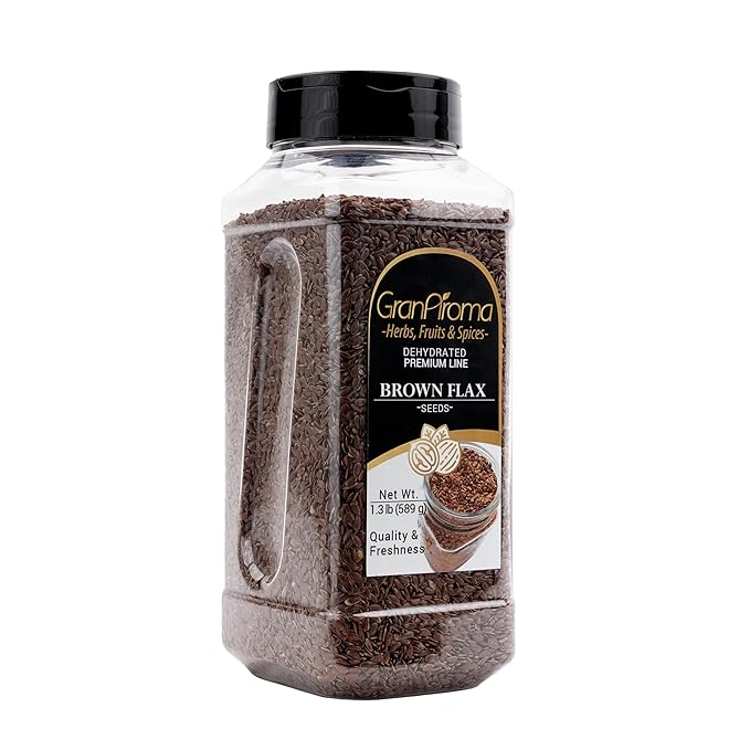 GranAroma Brown Flax Seeds, Baking, Egg Replacement, Linseeds (1.3 Pound)