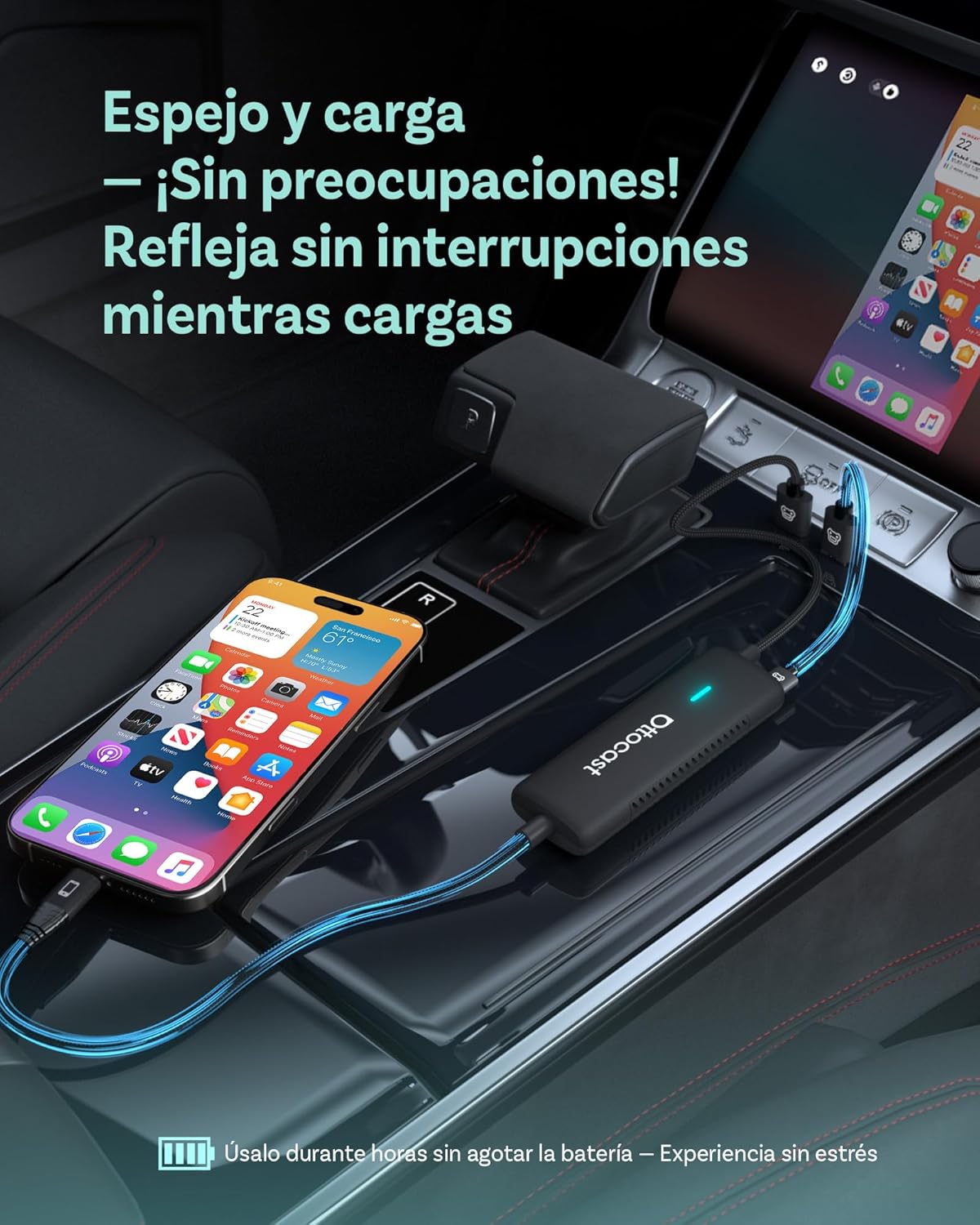 Ottocast Mirror Touch - Wireless CarPlay & Bi-Directional Phone Mirroring Adapter - Dual Mode, Plug & Play Upgrade for Factory Wired Cars (2016+)