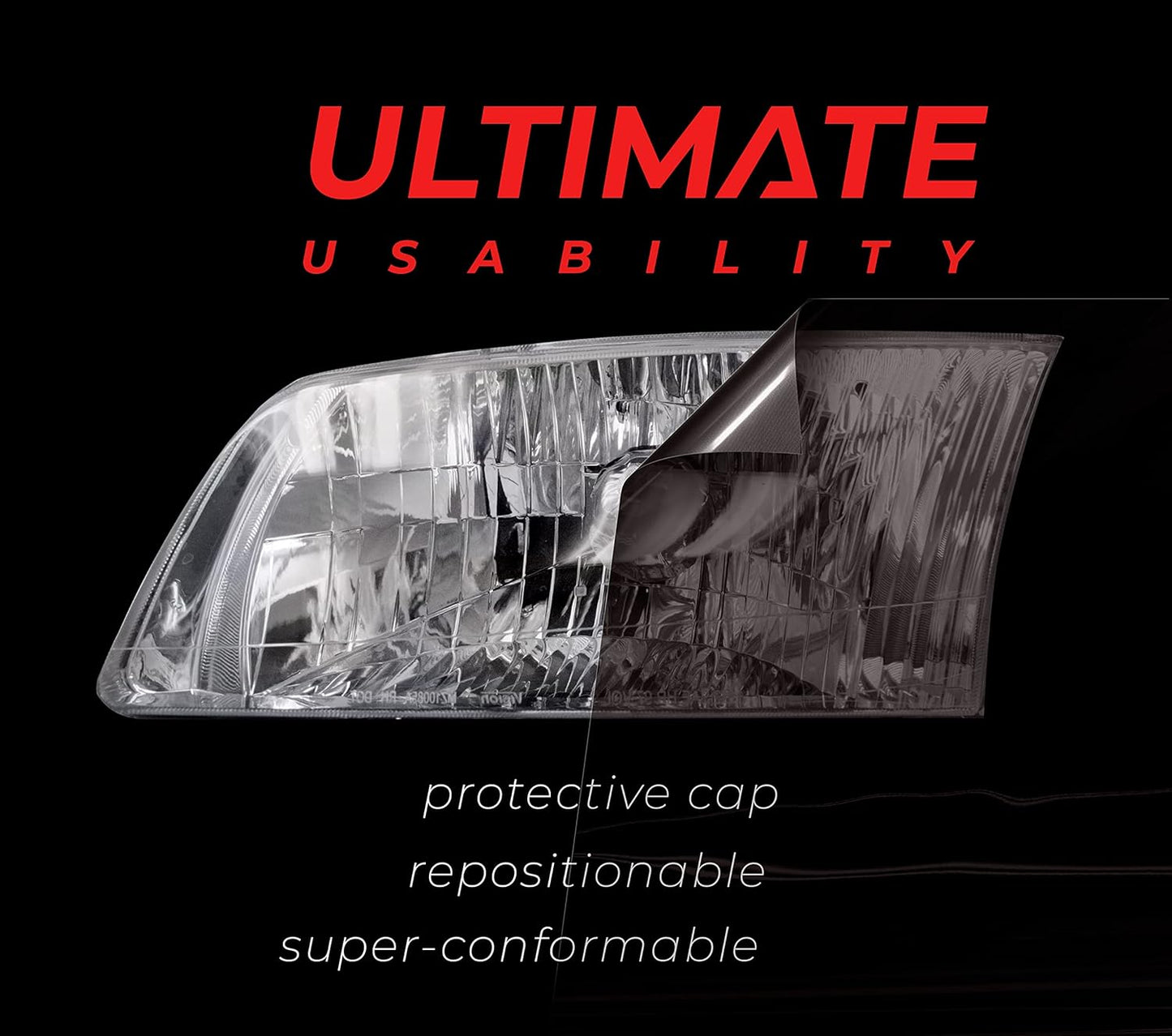 VViViD+ Ultimate Headlight Taillight Tint Vinyl Wrap (16" x 30ft, Light Smoke)