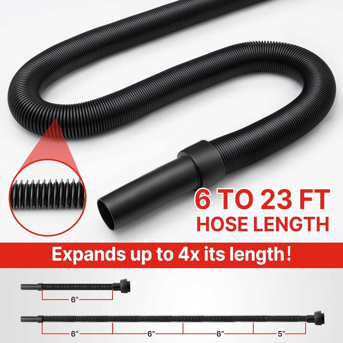 Shop-Vac 5 Gallon 5.5 Peak HP Wet/Dry Vacuum, Wall Mountable Compact Shop Vacuum with 6-23' Extra Long Hose & Attachments, Ideal for Jobsite, Garage, Car & Workshop. 9522236