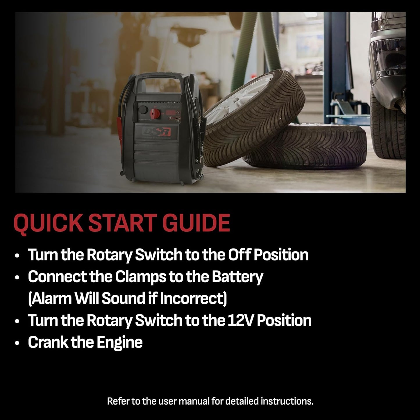 Schumacher Electric DSR ProSeries Car Battery Jump Starter - 2200 Peak Amp 12V Car Starter, Jump Box & Portable Power Station - Digital Display, Heavy-Duty Clamps - DSR165