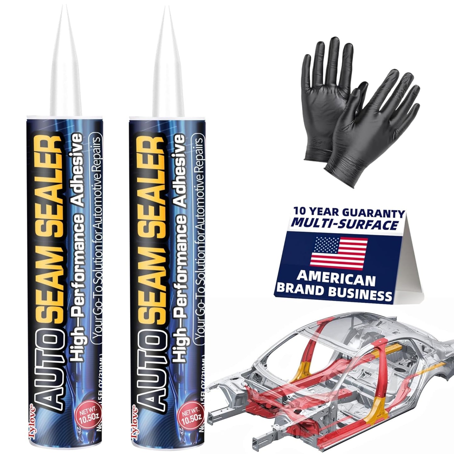 Seam Sealer Automotive-Professional Grade High Strength Waterproof Adhesive for Truck,Marine,Auto Body Repair, Rust & Leak Prevention-Quick Paintable Sealant for Metal,Plastic,RV Roof Sealant White