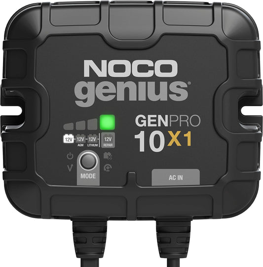 NOCO Genius GENPRO10X1: 1-Bank, 10A Onboard Battery Charger - 10A Per Bank, 12V Waterproof Marine Charger with Overcharge Protection & Temperature Compensation – for Lead-Acid & Lithium Batteries
