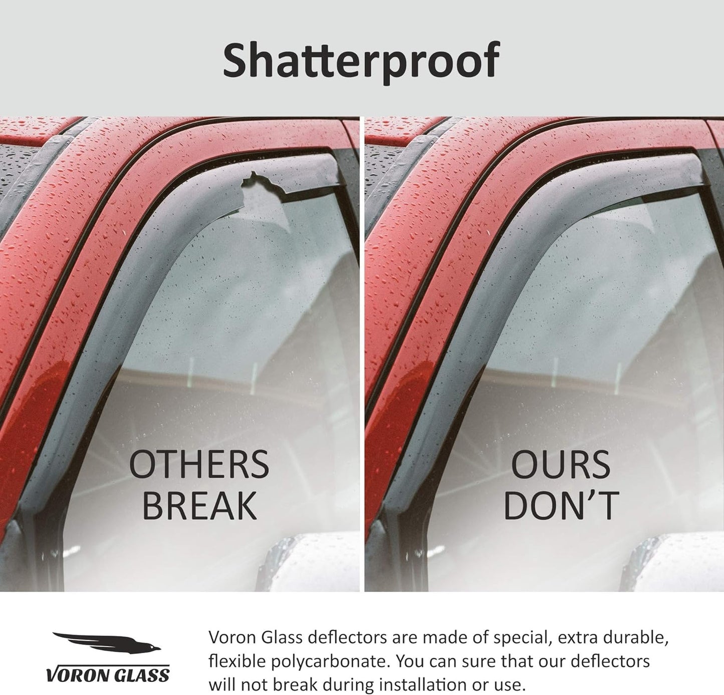 Voron Glass in-Channel Extra Durable Rain Guards for GMC Savana 4500 2009-2025, Window Deflectors, Vent Window Visors, 2 Pieces - 200283