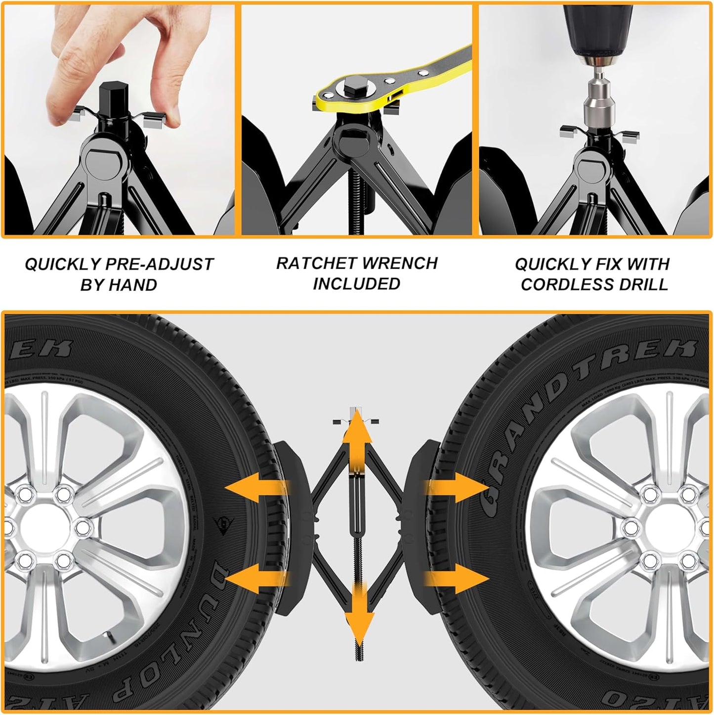 Camper Wheel Chock Stabilizer 2 Sets, Upgraded Side Grain Heavy Duty X-Shaped Stabilizer Wheel Chock RV Travel Trailer Accessories Anti-Move Anti Rust Coating Tire Chalks