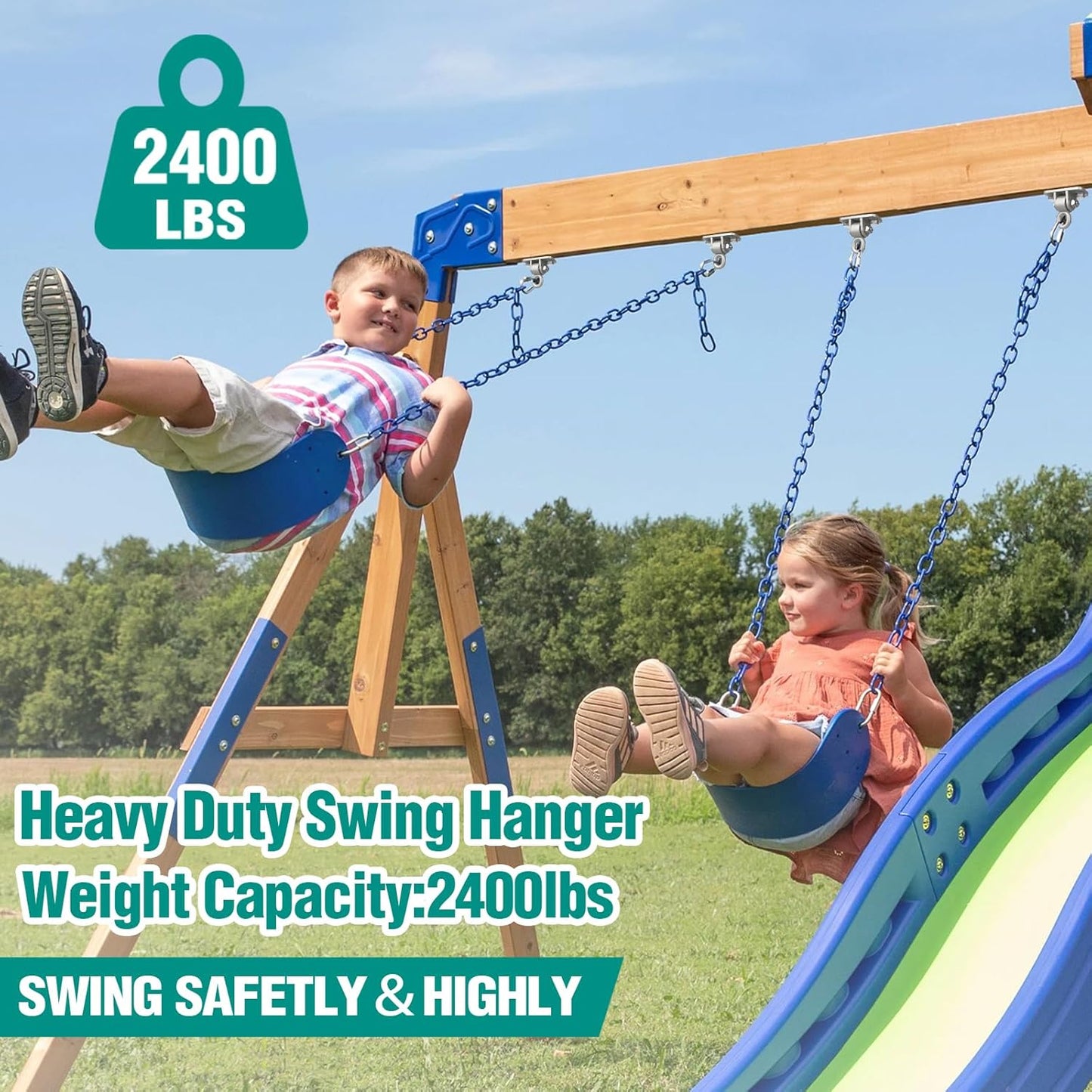 BETOOLL Swing Hangers with Bearing, Heavy Duty Porch Swing Hanging Kit for Outdoor Playground Tree Indoor Ceiling Mount Hardware Brackets Hooks for Yoga Hammock Punching Bag Accessories 2PCS Silver