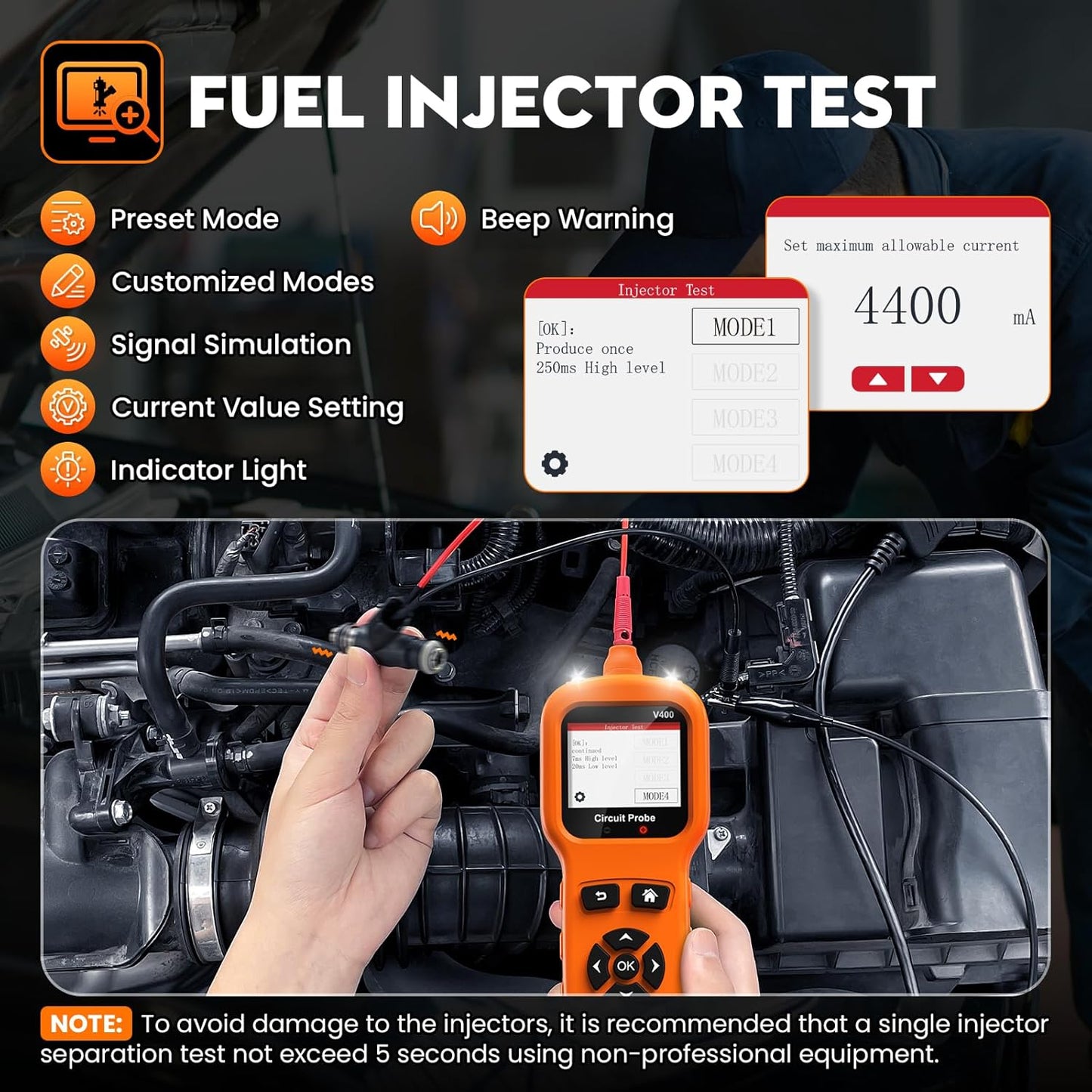 Power Circuit Probe Tool, Automotive Circuit Tester, 12-24V Electrical Short Open Breaker Circuit Finder, AC DC Voltage Trailer Relay Fuse Test