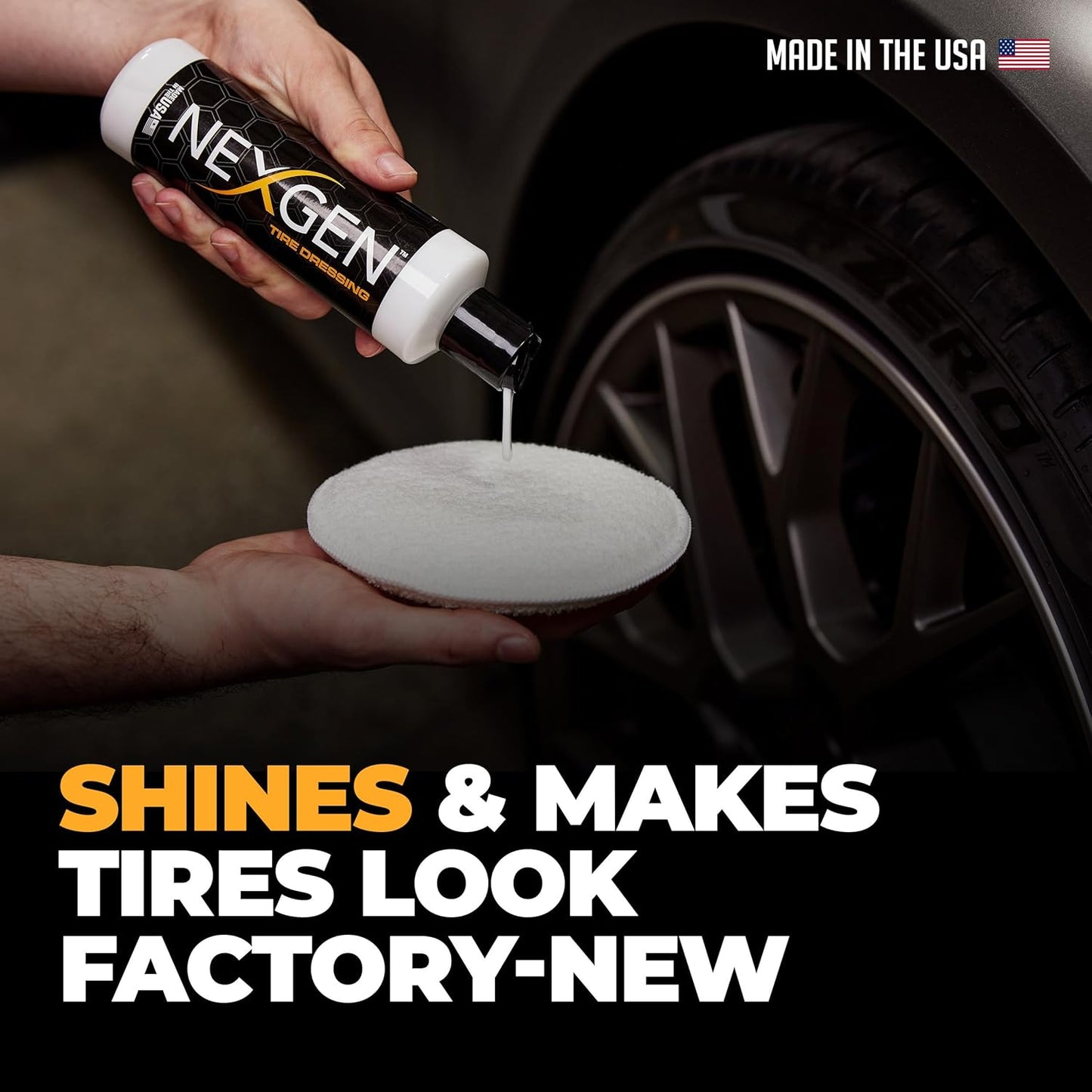 Nexgen Tire Dressing (16oz) - Long-Lasting Tire Shine & UV Protection - Repels Dust & Debris - On-The-Go Car Detailing - Car Cleaning Supplies - for Tires, Dashboards, & Trim