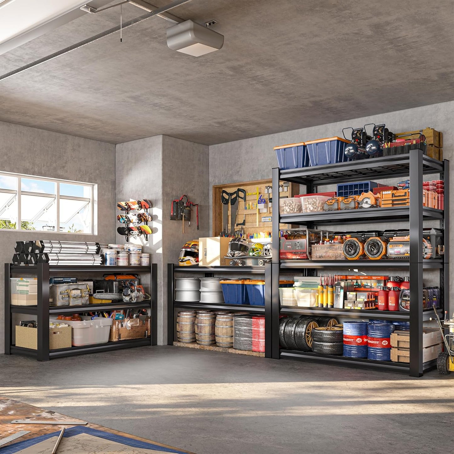 REIBII 3010LBS Storage Shelves 72" H Garage Shelving Heavy Duty Metal Shelving 5 Tier Adjustable Metal Shelves for Storage for Pantry Kitchen Basement 72" H x 35.5" W x 16" D, 3 Pack