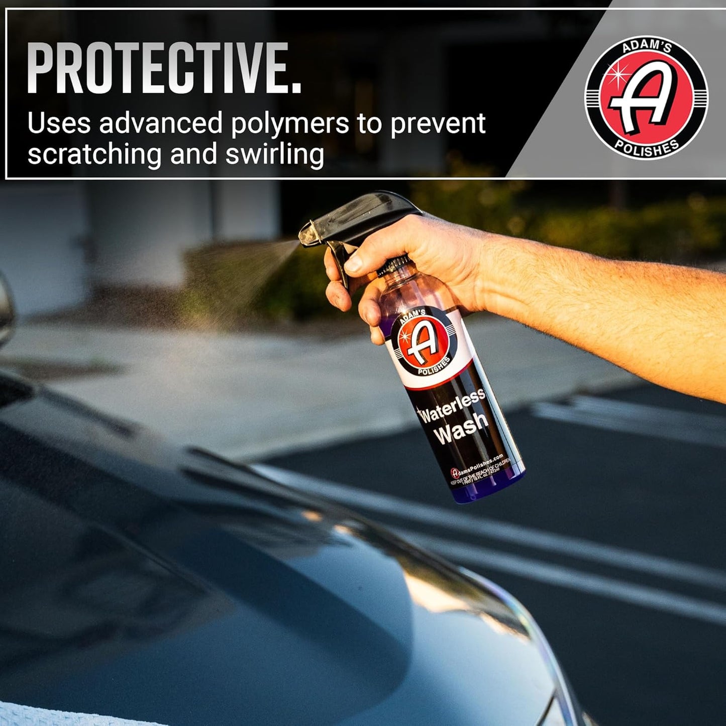 Adam's Polishes Waterless Wash (Gallon) - Cleaning Car Wash Spray for Detailing | Safe Ultra Slick Lubricating Formula for Auto, Boat, Motorcycle, RV | No Garden Hose, Wash Soap, or Foam Cannon