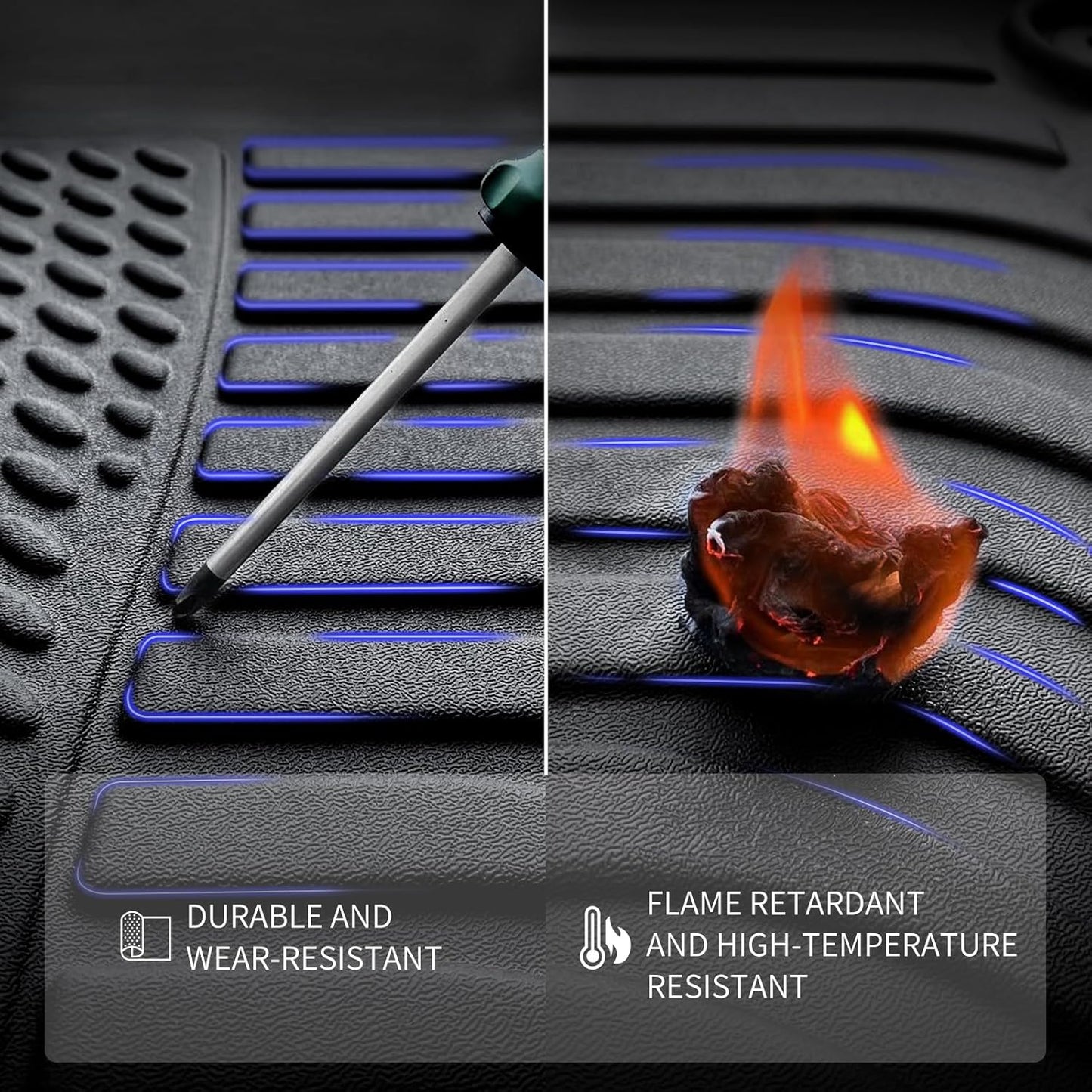 KELCSEECS Floor Mats & Cargo Liner for 2020 2021 2022 2023 2024 2025 Corolla/Corolla Hybrid(Only Sedan) All Weather Car Mats Automotive Cargo Mat Trunk Mat Corolla Floor Mats Trunk Liner