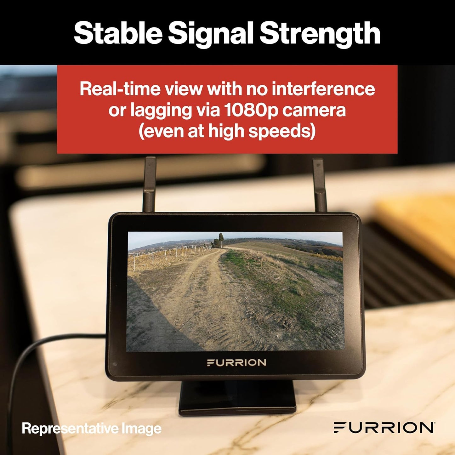 Furrion Vision S+ RV Backup Camera/Observation System with 5" Monitor, Left/Right Side Cameras, Rear Sharkfin, Infrared Night Vision, Live Streaming, Wide Viewing Angle - FOS5HTAEN
