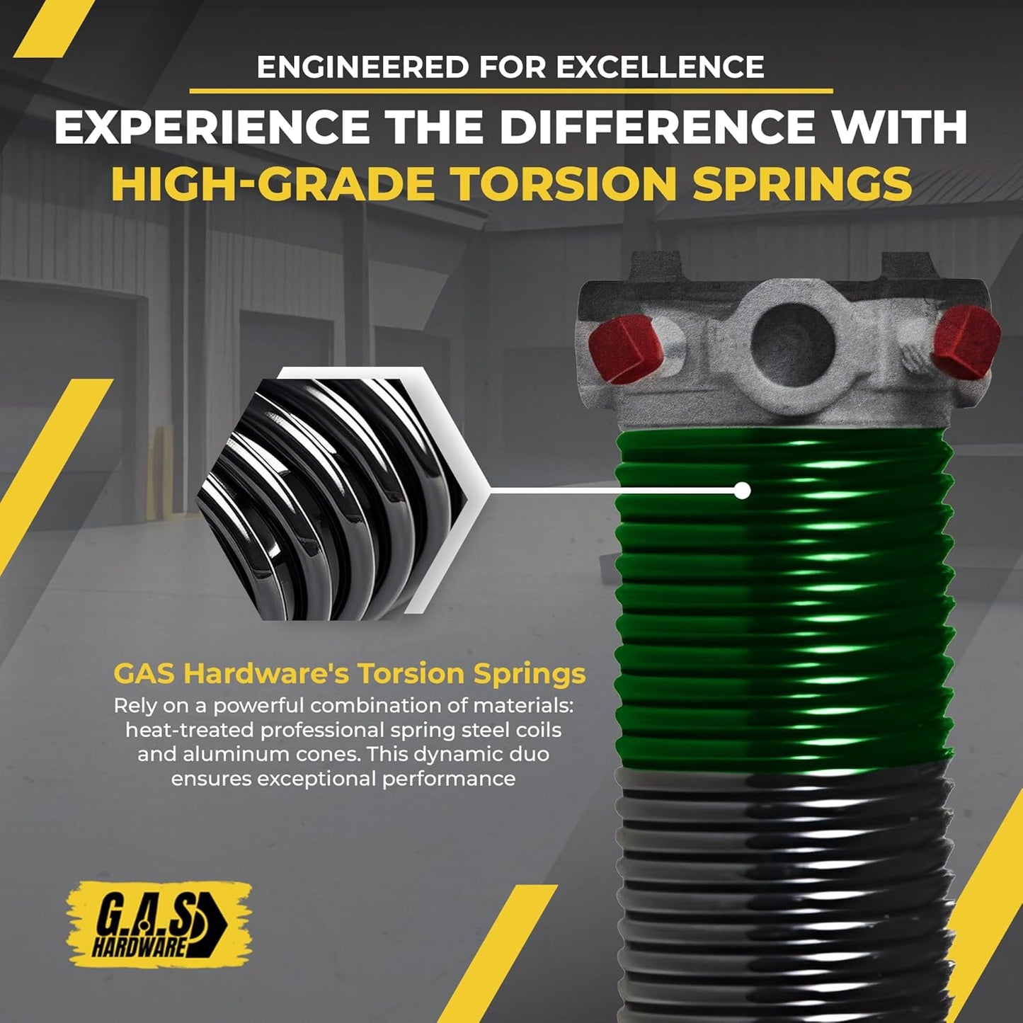 Garage Door Torsion Spring 243x2x32 Torsion Spring for Right Side of Garage Door with 1" Steel Bearing, Gloves, and Winding Bars Precision E-Coating 5-Year Warranty Minimum 30,000 Cycles (Black Cone)