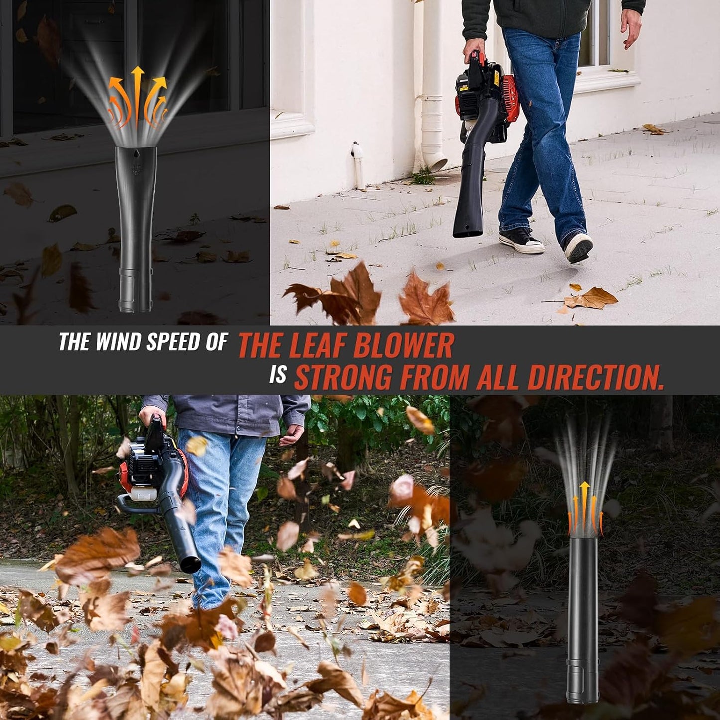 25CC Gas Leaf Blower 420-CFM, 150-MPH, 2 Cycle Handheld Leaf Blower for Lawn Care, Leaf Cleaning and Snow Removal (Orange)