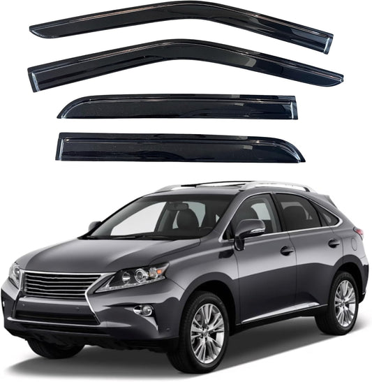 KPY Window Visor Compatible with Lexus RX350 RX450h 2010-2015, 4PC Rain Guard Side Window Vent Deflectors Tape-On Mugen Style, 2010 2011 2012 2013 2014 2015