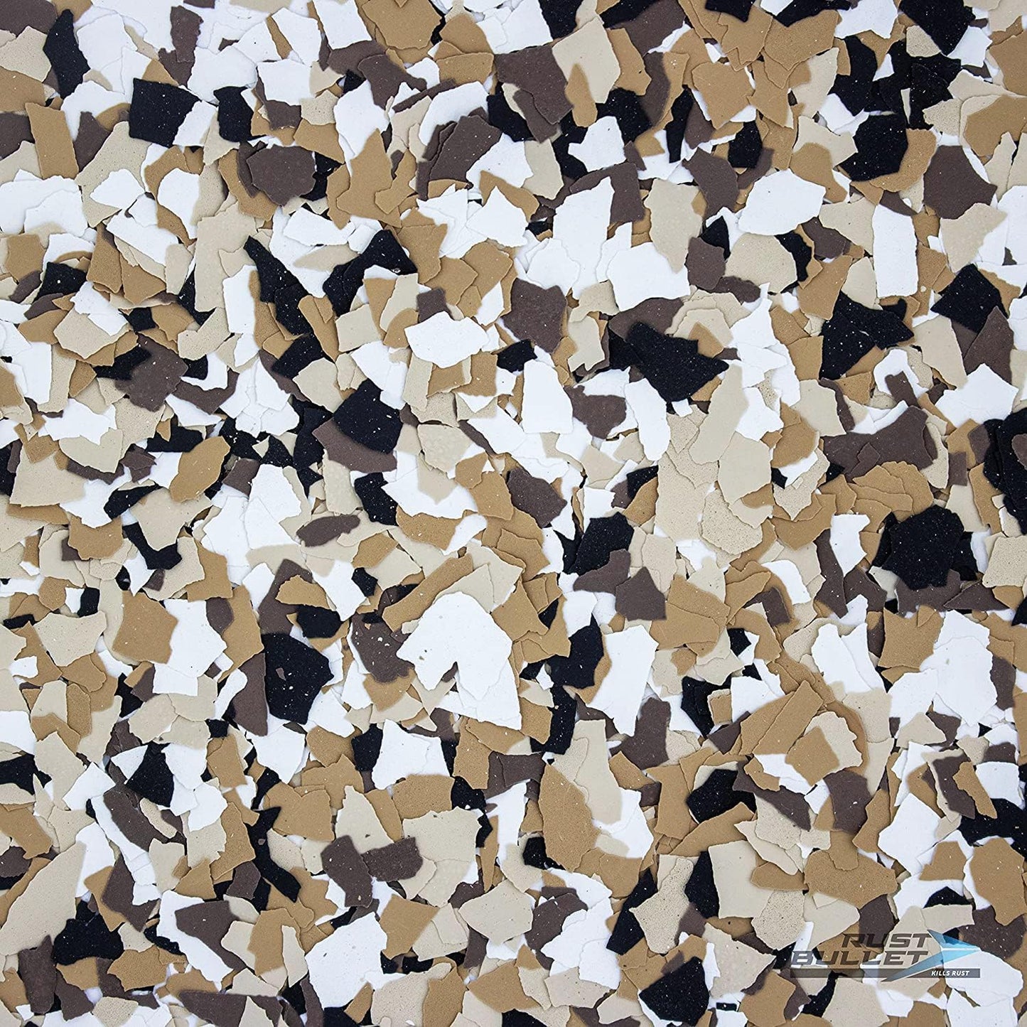 RUST BULLET Decorative Color Flakes - Autumn Brown - Customize Concrete Floors with 1 LB of Durable, UV-Resistant Vinyl Chips for Stunning, Long-Lasting Designs