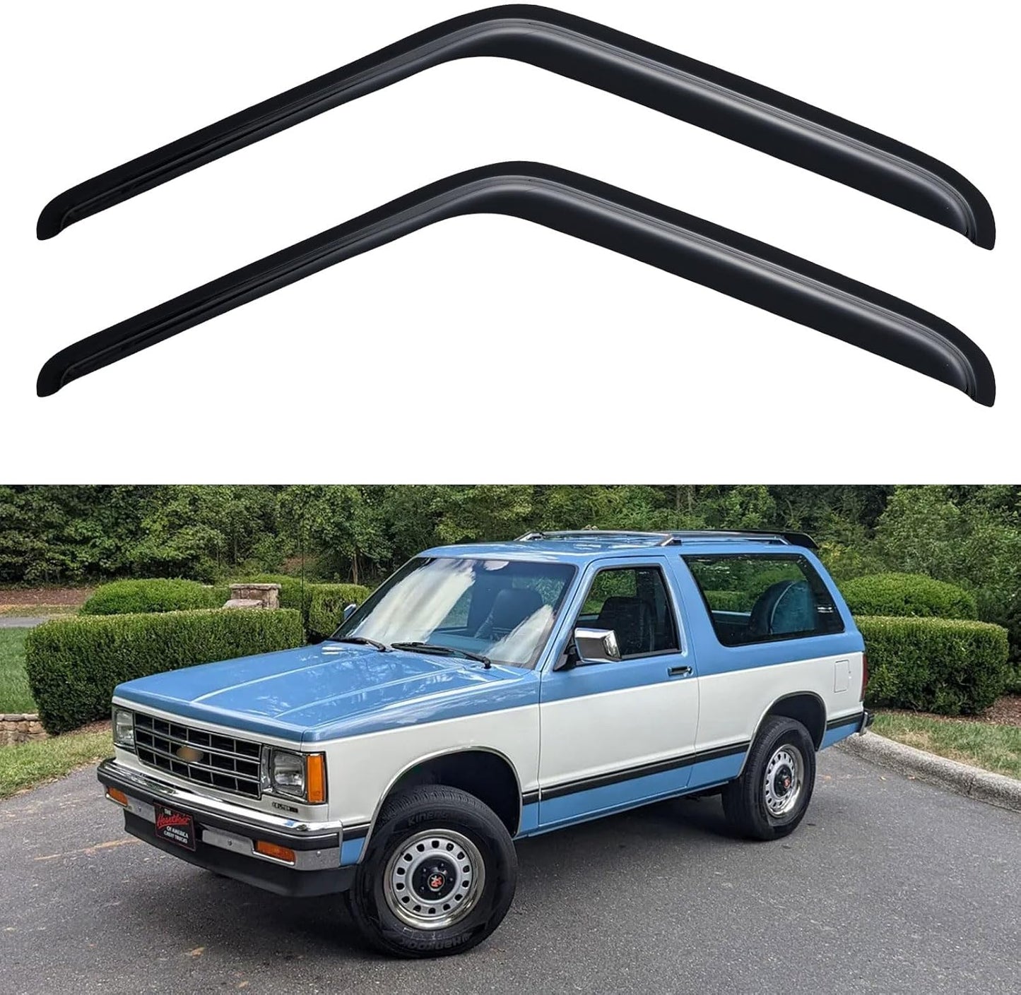 Window Visors Rain Guards for 1987-1991 Chevy Blazer, Out-Channel Window Vent Wind Deflectors Visors Shades for 1973-1991 Chevy GMC C/K/R-Series Pickup/Suburban