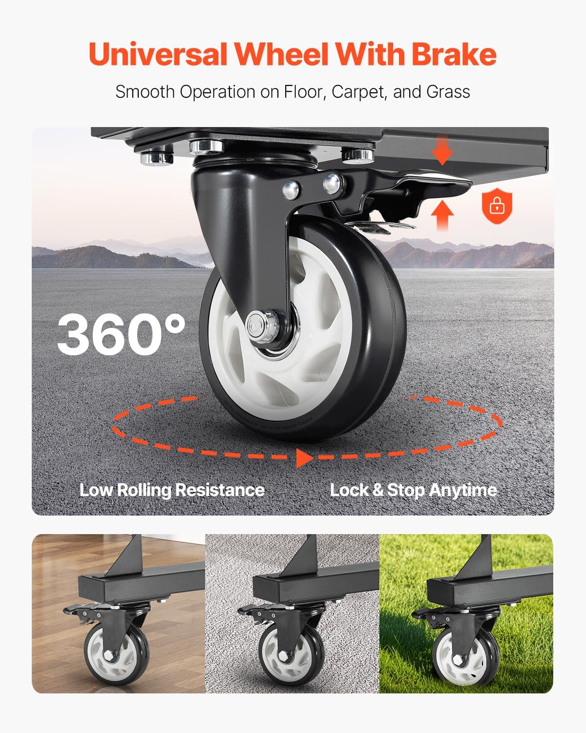 VEVOR Folding Chair Rack, 800 LBS Capacity, Heavy-Duty Chair Cart for 84 Chairs/ 12 Tables+42 Chairs, Dual-Layer Chair Storage Dolly with Rubber Wheels and Holders, Large Chair Holder, Matte Black