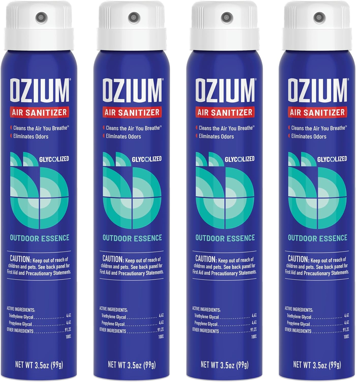 Ozium 3.5 Oz. Air Sanitizer & Odor Eliminator 4 Pack for Homes, Cars, Offices and More, Outdoor Essence, 4 Pack, MULTI