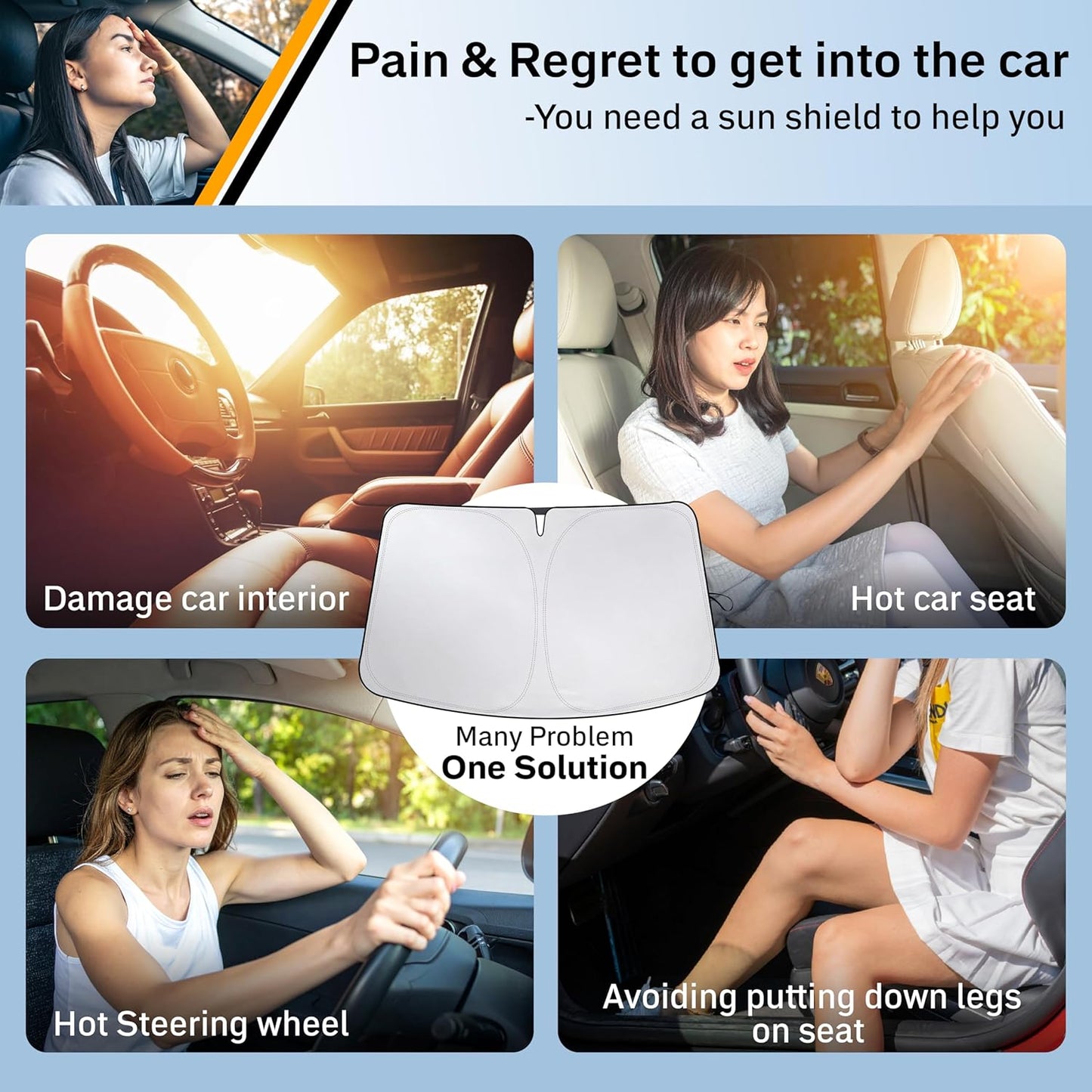 BMW X3 EcoNour Car Windshield Sunshade 2018-2025 - 240T Polyester Material Cars Sun Visor Reflector Blocks UV Rays - Foldable Sunshade Interior Protection Accessories