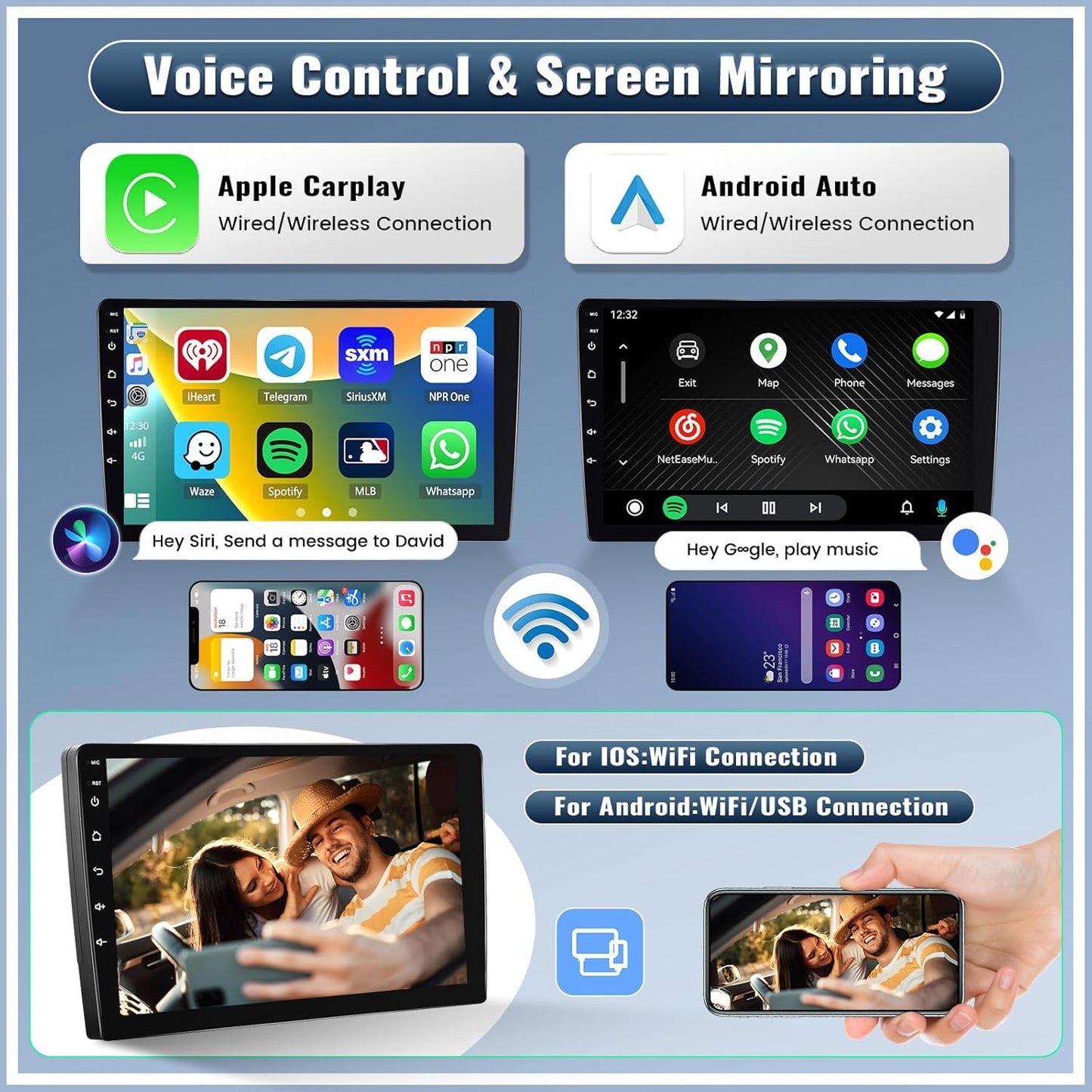 UNITOPSCI 4G+64G 8Core Android 13 Car Stereo for Hyundai Tucson 2015-2018 Wireless Apple CarPlay Android Auto 9” Touchscreen Bluetooth 5.0 GPS Navi DSP Mirror Link WiFi FM/RDS SWC+Backup Camera Mic