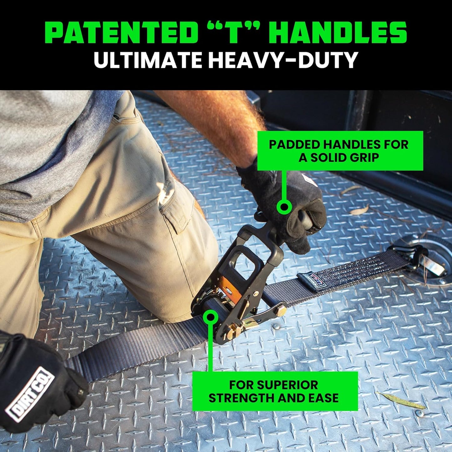 Rhino USA Car Tie Down Straps for Trailers with J Hooks (4-Pack) – 2" x8' (10,000lb Break Strength) – Heavy Duty Car Hauler Tire Straps with Axle Straps for UTV, Powersports & More – Black