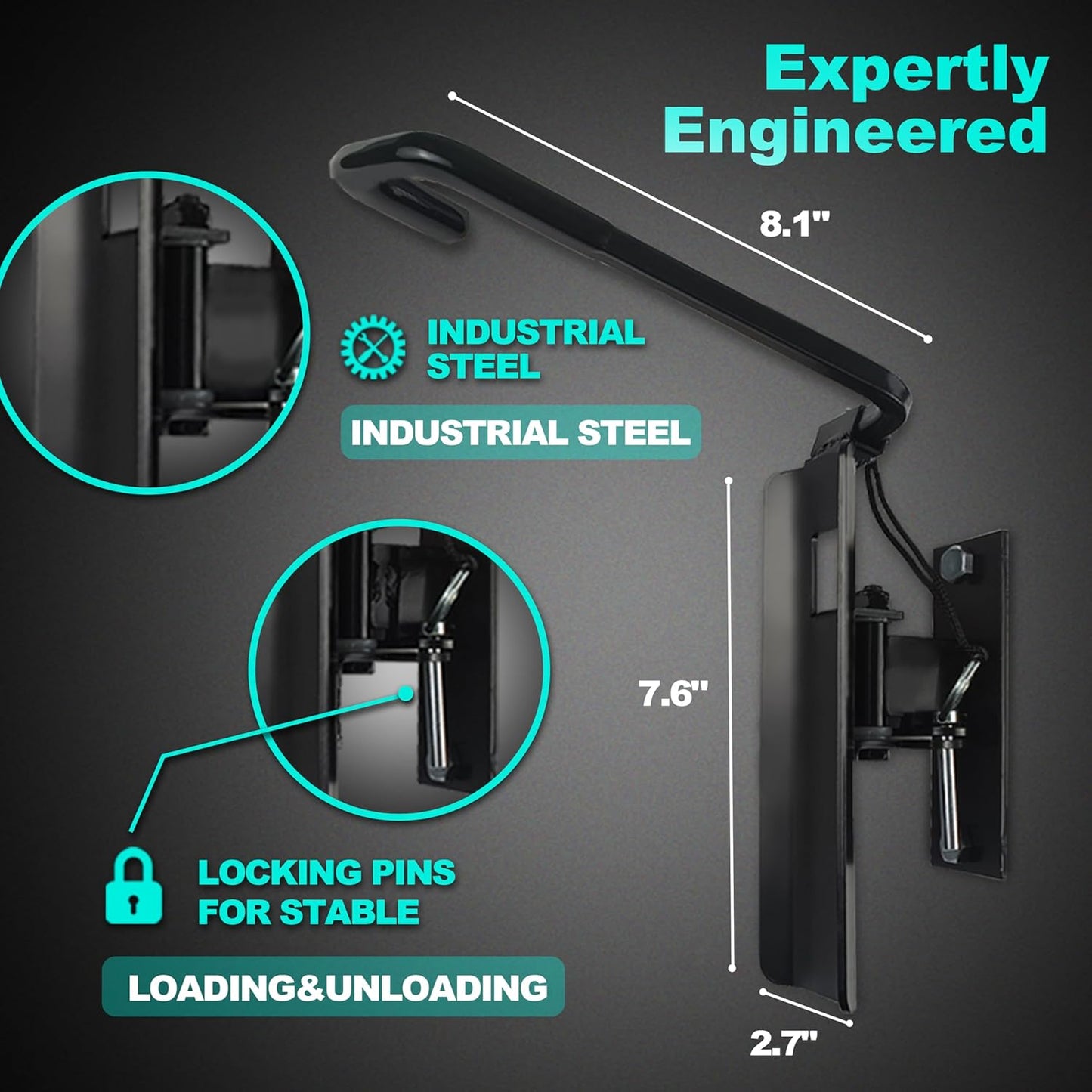 Swivel Bike Wall Mount- 4 Pack Garage Wall Mount Hangers, Space-Saving Swivel Design for Bikes, load capacity up to 66 lbs for garage or indoor storage and organization