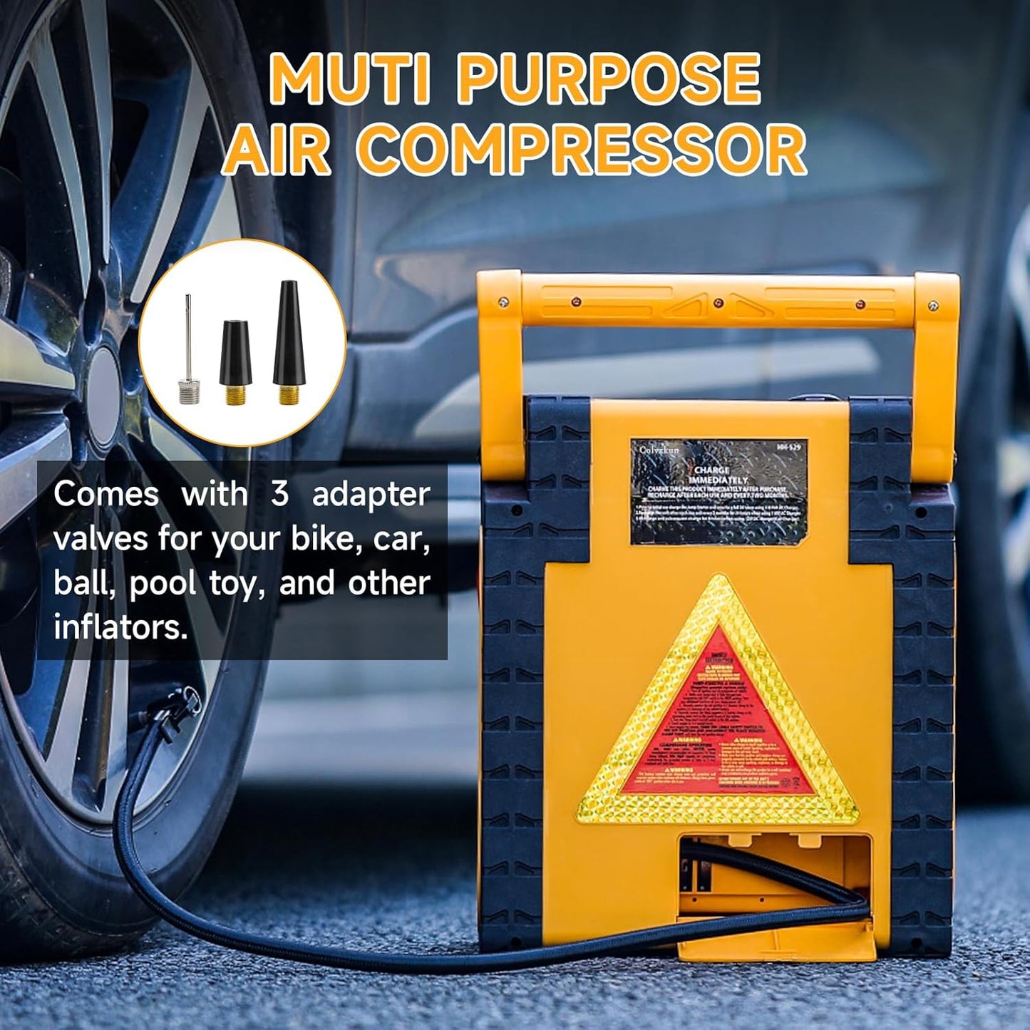 6-in-1 Car Battery Jump Starter with Air Compressor 2000A 260PSI 400W Inverter, Jump Starter Jump Box (All Gas 8.5L Diesel), Solar Portable Power Station,AC/DC/USB Ports and LED Lights