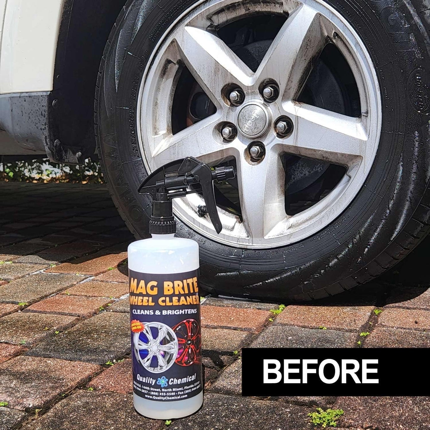 Quality Chemical Mag Brite/Acid Wheel and Rim Cleaner/Wheel and Tire Cleaner - Formulated to Safely Remove Brake Dust and Heavy Road Film - Best Car Wheel Cleaner for Rims Cleaner - 5 Gallon Pail