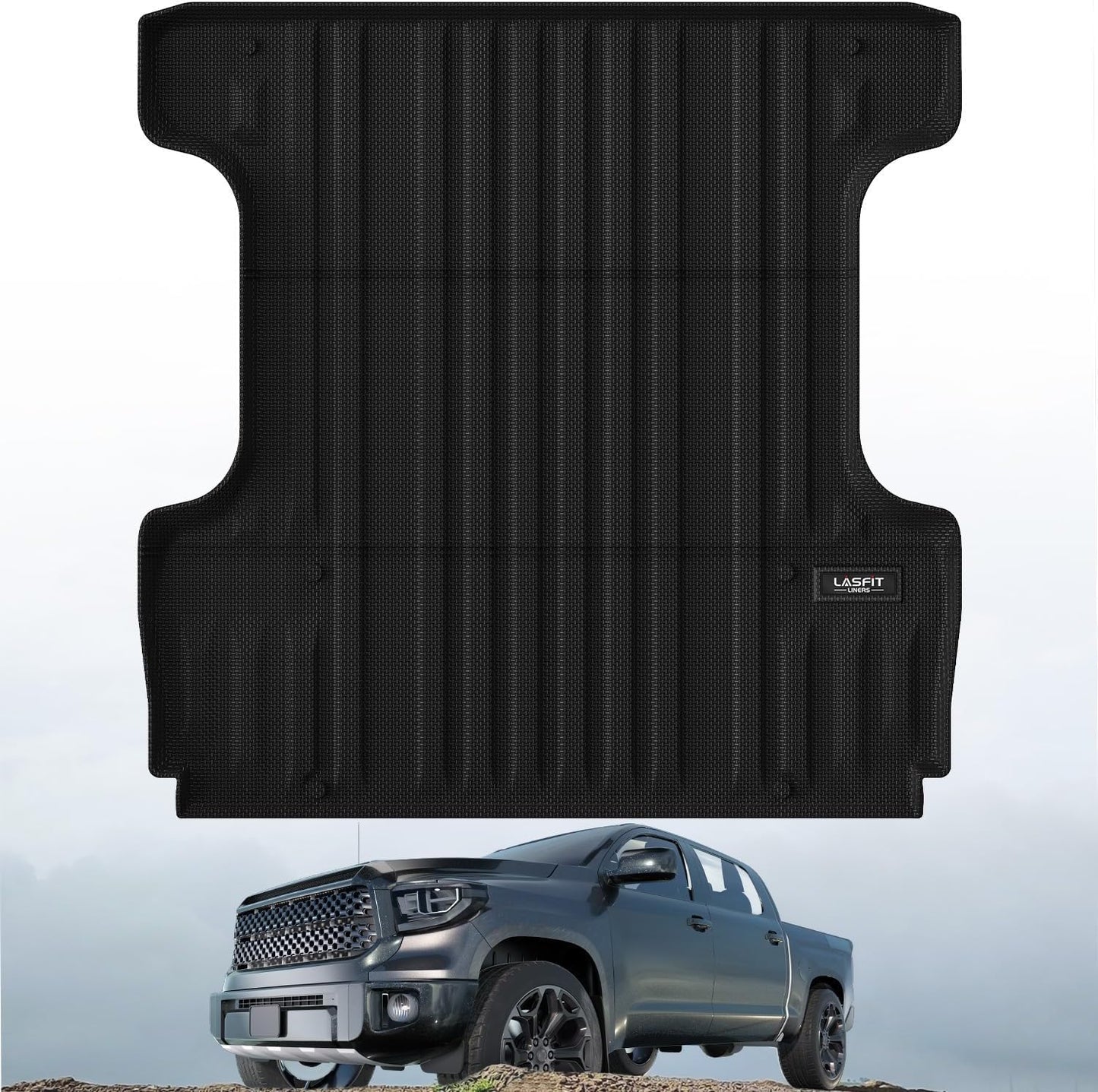 LASFIT Bed Mat for Toyota Tundra 2007-2021 Truck Bed Mat(5.5FT,5.5') All Weather 5.5 FT Bed Liner for Toyota Tundra Accessories TPE Trunk Mat Cargo Mat, Black