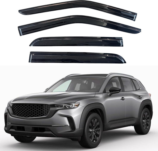 KPY Window Visor Compatible with Mazda CX-5 2017-2024 (CX5), 4PC Rain Guard Side Window Vent Deflectors Tape-On Mugen Style, 2017 2018 2019 2020 2021 2022 2023 2024