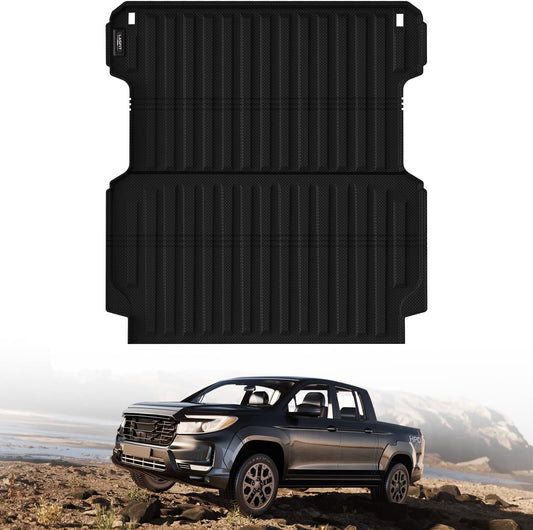 LASFIT Truck Bed Mat for Honda Ridgeline 2025 2024 2023 2022 2021 2020 2019 2018 2017 5.3FT (64.0 in) Bed Mat, TPE All Weather Custom Fit Truck Cargo Bed Liner, Black