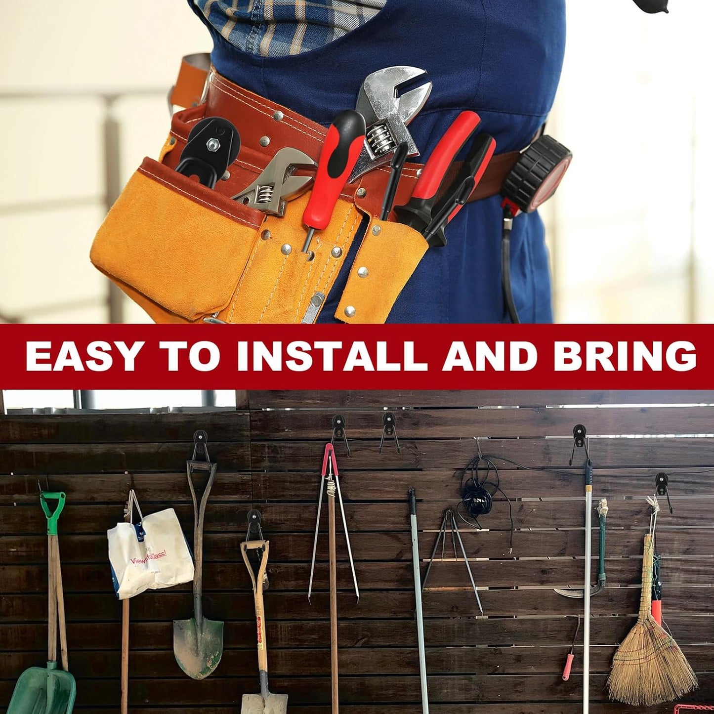 Landhoow Large Magnetic Hooks Heavy Duty Garage Magnet Hooks Strong Storage Utility Magnetic Hangers with Anti Slip Rubber Coating for Indoor and Outdoor Hanging(Black,14 Pcs)