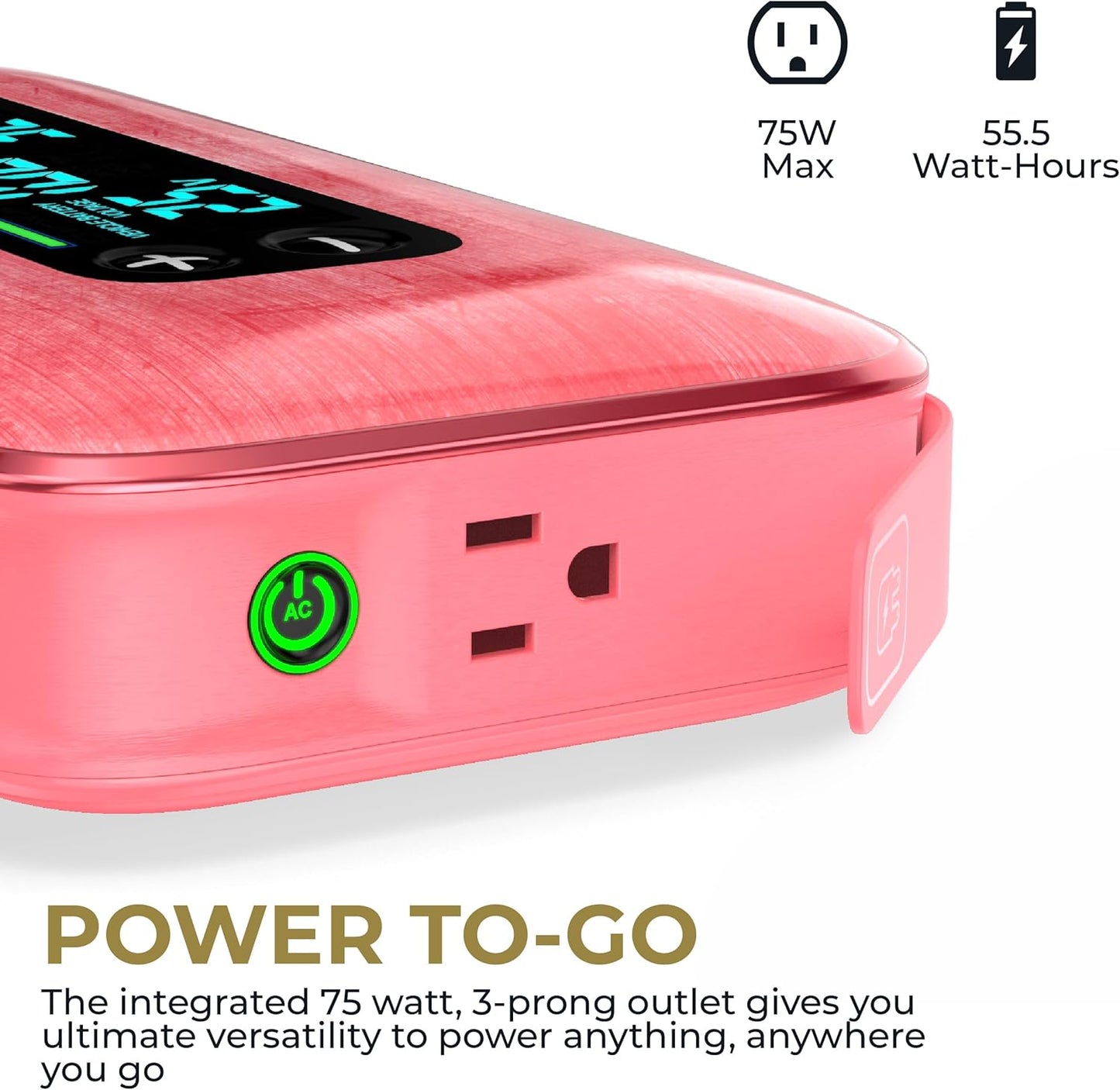 HALO Bolt Ultimate 3 Portable Car Battery Jump Starter | 130 PSI Air Compressor, 55.5Wh USB Power Bank, Large Display, Emergency Floodlight & Charger, Jumps Cars SUVs & Trucks, Inflates Tires — Rose