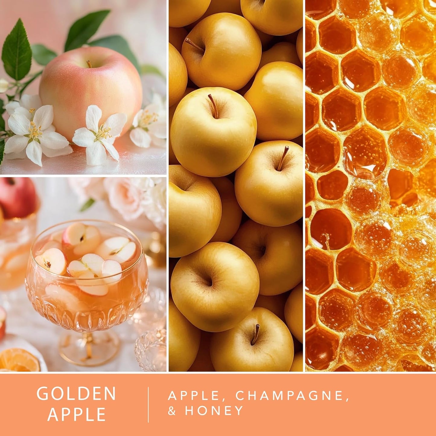 Scentsationals Wax Melts, Wax Cubes Strong Scent - Golden Apple - Long Lasting Scented Melts for Warmer, 10oz (24-Cubes)