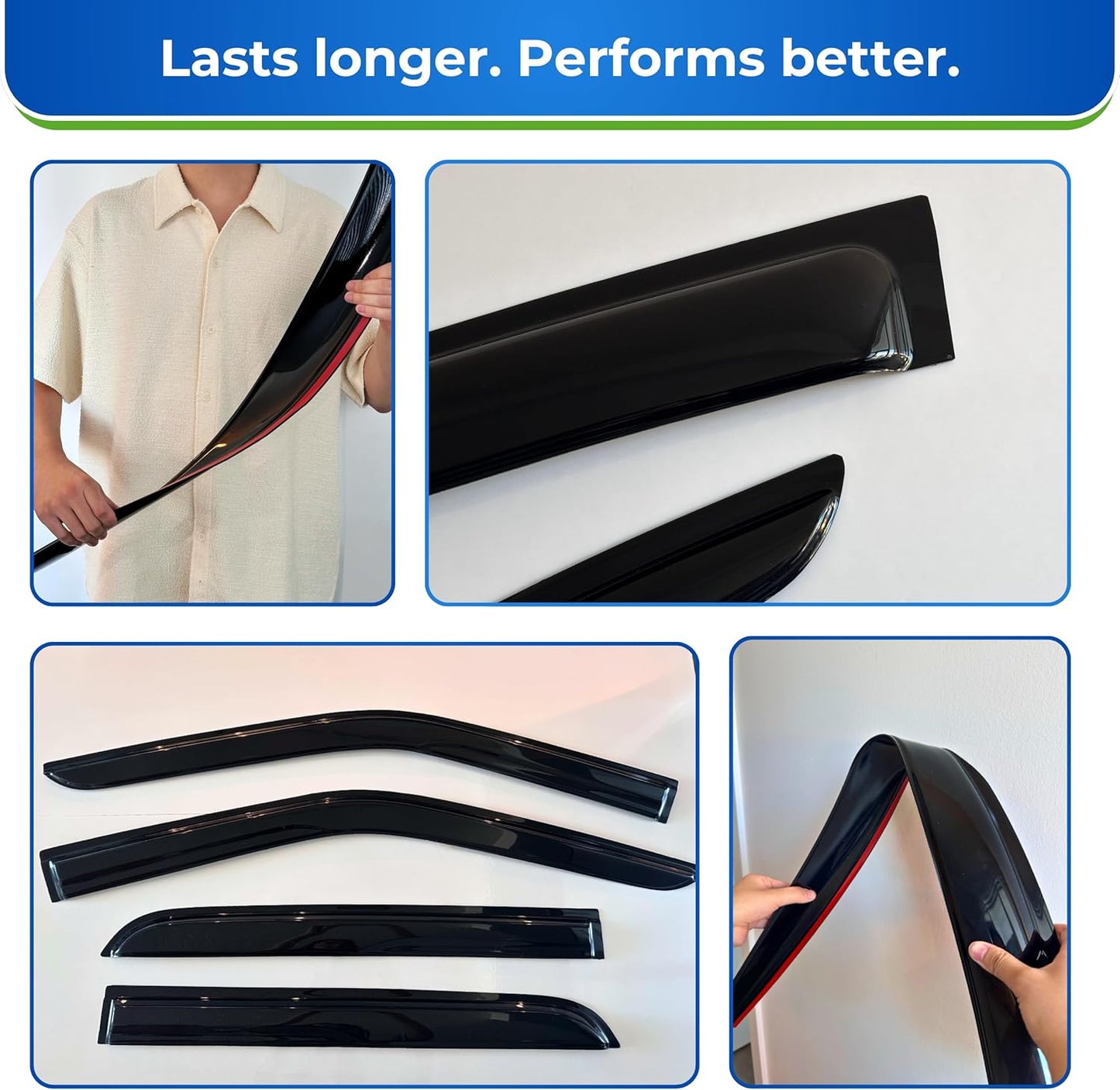 KPY Window Visor Compatible with Kia Seltos 2021-2025, 4PC Rain Guard Side Window Vent Deflectors Tape-On Mugen Style, 2021 2022 2023 2024 2025