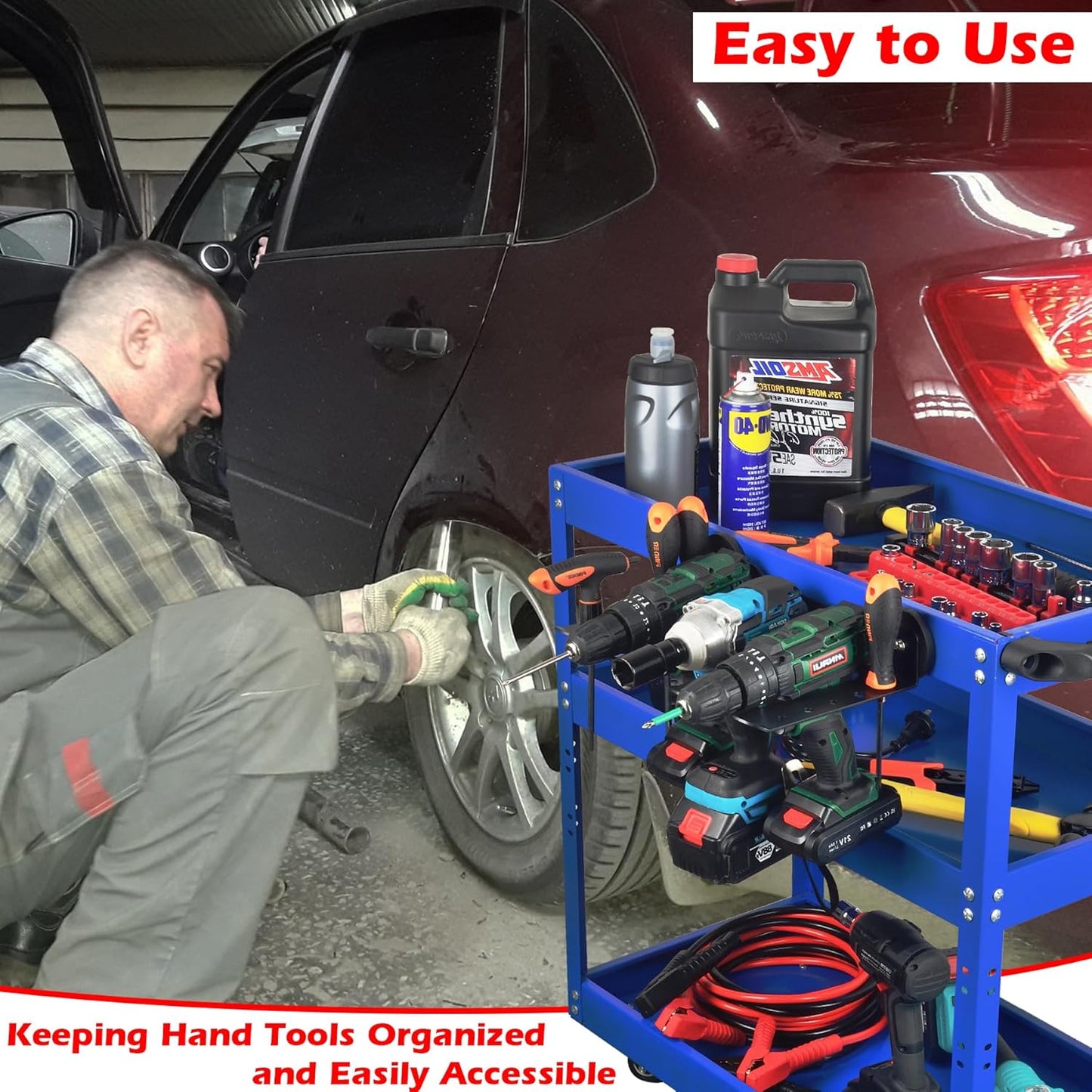 MUTUACTOR Super Power Tool Organizer Heavy Duty,Magnetic Mount Drill Holder Tool Storage,Anti-slip Magnetic Impact Drilling Driver Wrench Holder for Indoors Installation Repair Fixing