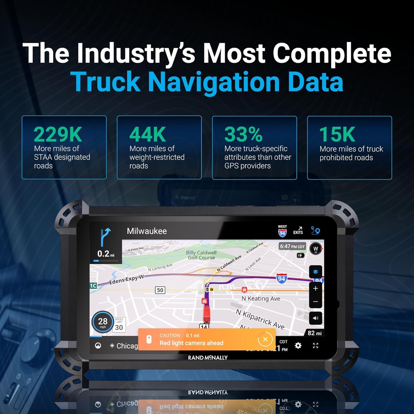 Rand McNally RANDTAB6 6-inch GPS Truck Navigator with Industry's Best Custom Trucking Routes, Rand Navigation 2.0 with 2025 Maps