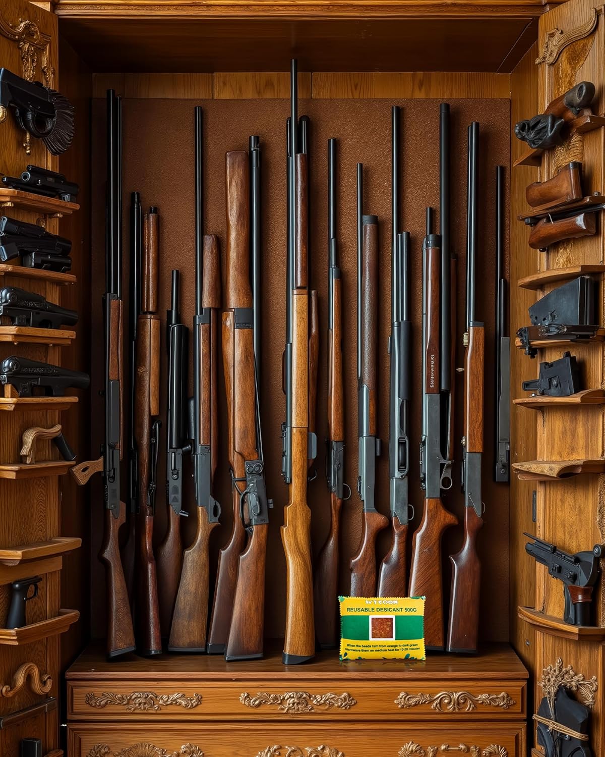 Rechargeable Desiccant Pack 6 x 500g, Moisture Absorber with Transparent Indicator Window, Desiccant Dehumidifier for Closet, Basement, Gun Safe, RV,Garage & Storage