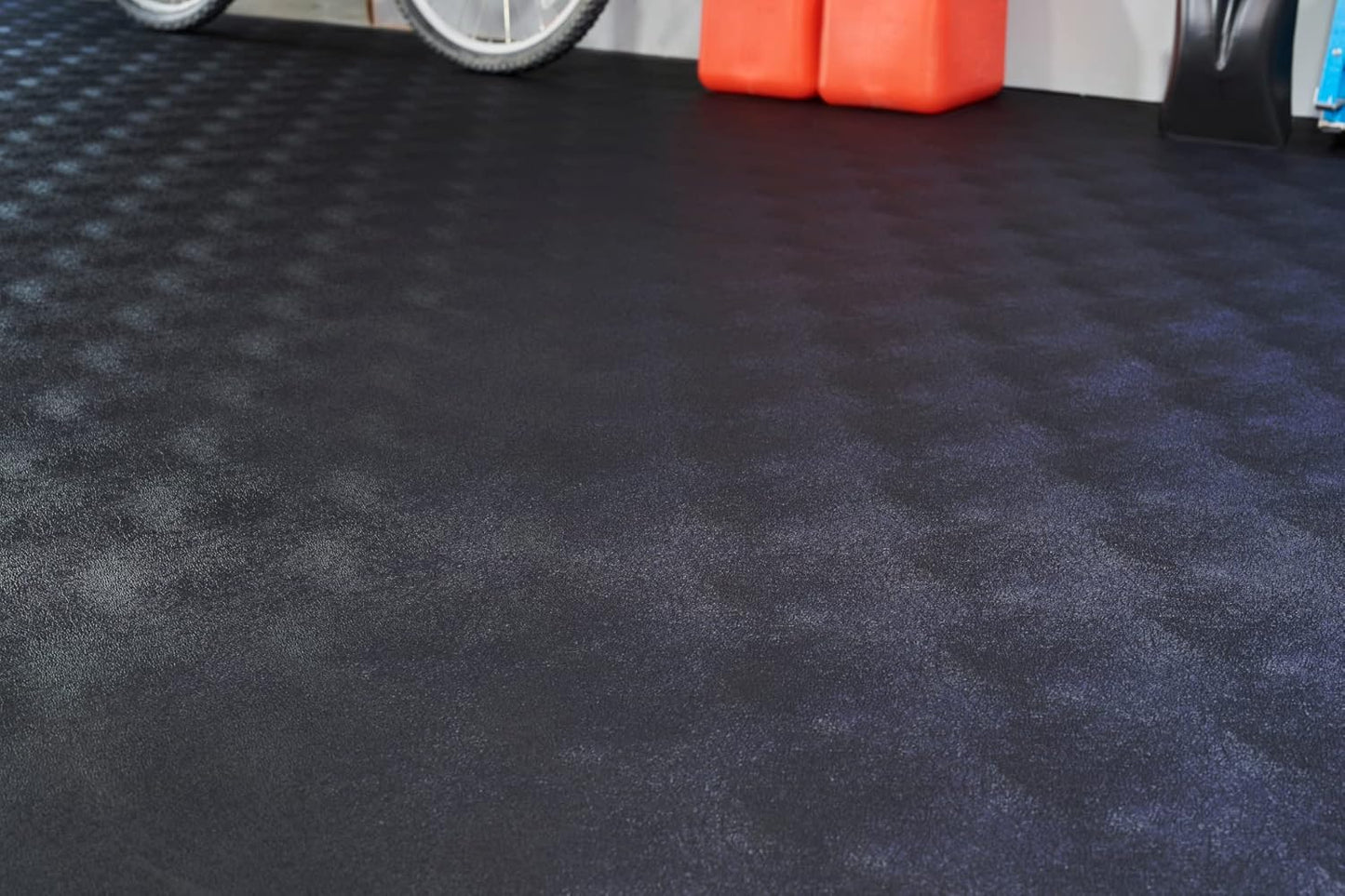 G-Floor Seamless Sheet Vinyl Shed Flooring Cover with Bonded Fibrous Backing - Levant Pattern (8' x 10', Midnight Black)
