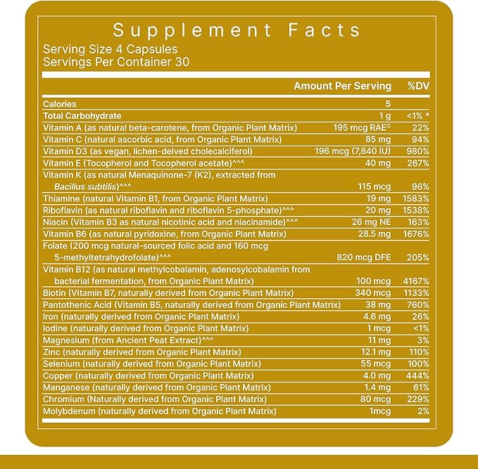 Premier Research Labs Multi-Vitamin - Immune, Brain & Heart Support | with Prebiotics and Postbiotics | Vegan Capsules for Men & Women. Gluten & Soy Free - 120 Plant-Sourced Capsules
