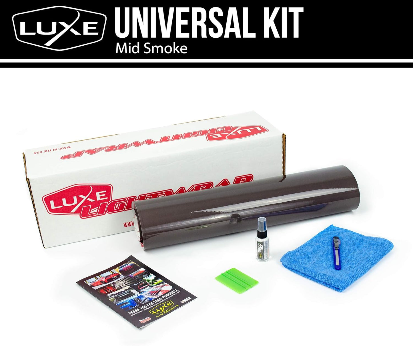 Luxe LightWrap Mid Smoke Gloss Universal Headlight Tail Light Tint Kit (20” x 3 Yard)