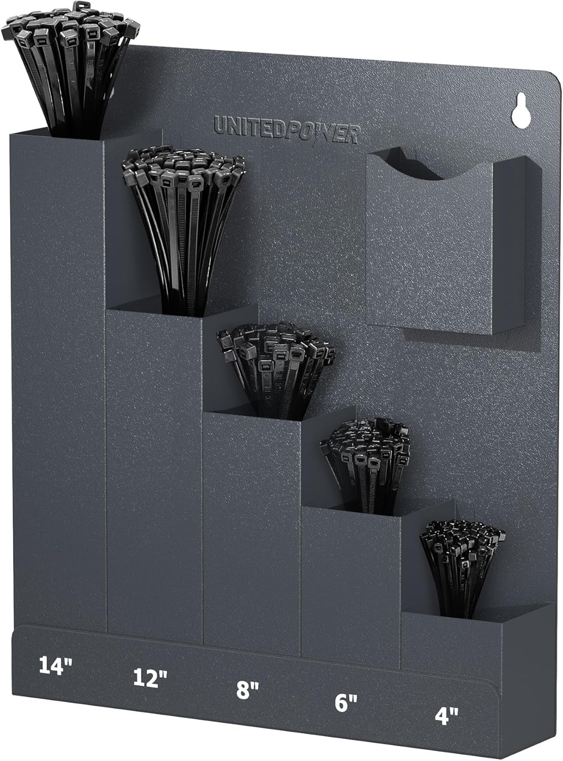 UNITEDPOWER Cable Tie Holder, Wall Mount Storage Rack Organizer for Workshop, Shed, Garage, Home, Fit Various Lengths Zip Tie